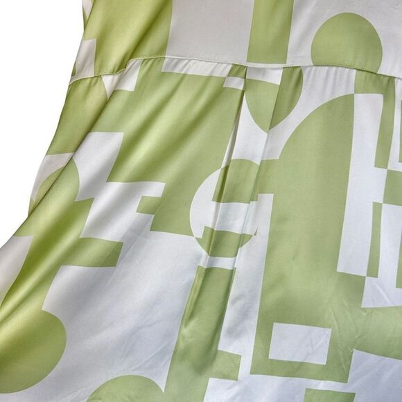 Peppermayo Faye Mini Shirt Dress Sage Retro Geometric Abstract - Picture 10 of 16